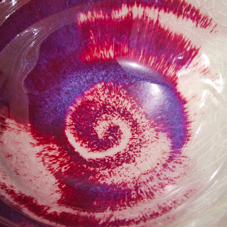 Copper red glazed bowl interior